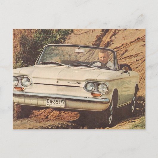 Vroege Corvair Convertible Briefkaart (Voorkant)