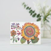 Vroege dag Zonnebloemkaartje Briefkaart (Staand voorkant)