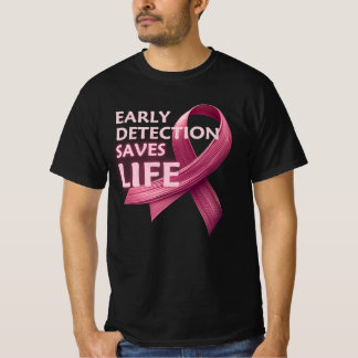 Vroege Detectie Slaat Levens - Roze Lint T-shirt