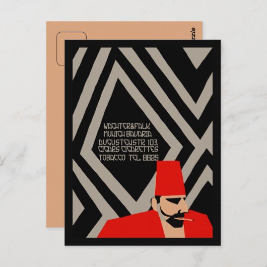 Vroege Duitse Art Deco-tabakswinkel Briefkaart (Voorkant / Achterkant)