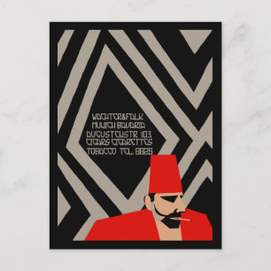 Vroege Duitse Art Deco-tabakswinkel Briefkaart