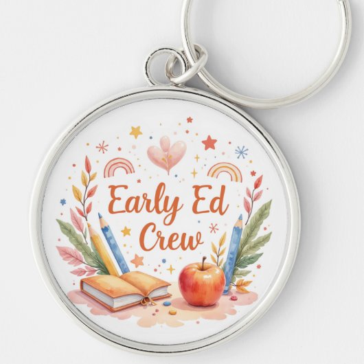 Vroege Ed Crew - Boho Preschool Teacher Team Desig Sleutelhanger (Voorkant)
