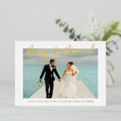 Vroege en gehuwde bruiloft Mr. & Mrs. Eerste Kerst Folie Uitnodiging (Staand Voorkant)