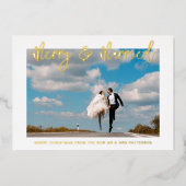 Vroege en gehuwde bruiloft Mr. & Mrs. Eerste Kerst Folie Uitnodiging (Voorkant)