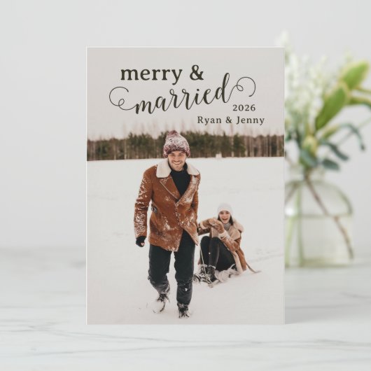 Vroege en gehuwde kerstKaart (Staand voorkant)