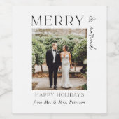 Vroege en gehuwde Pas getrouwd kerstbruiloft Wijn Etiket (Enkel label)