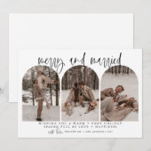 Vroege en gehuwde Pas getrouwd kerstkaart Modern (Voorkant / Achterkant)