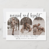 Vroege en gehuwde Pas getrouwd kerstkaart Modern (Voorkant)