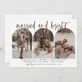 Vroege en gehuwde Pas getrouwd kerstkaart Modern (Voorkant / Achterkant)