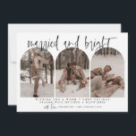 Vroege en gehuwde Pas getrouwd kerstkaart Modern<br><div class="desc">Deze vakantiekaart is voorzien van een prachtige calligrafie-lettertype in combinatie met een eenvoudige serif. Met deze prachtige moderne,  minimale kerstkaart kunnen drie afzonderlijke secties uw eigen perfecte afbeeldingen naar het lettertype uploaden.</div>