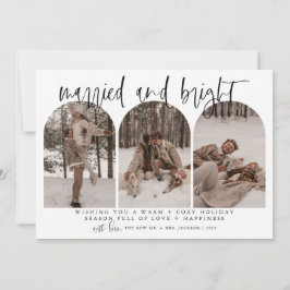 Vroege en gehuwde Pas getrouwd kerstkaart Modern