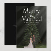 Vroege en gehuwde Pas getrouwd met kerstkaart Kaart (Voorkant / Achterkant)