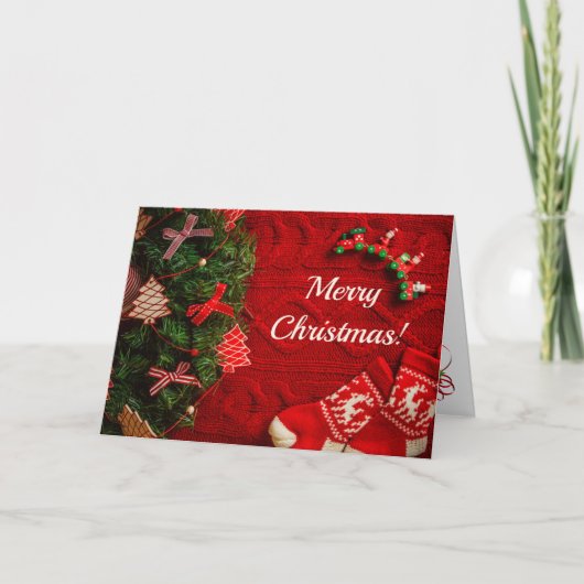 Vroege en groene kerstmis Jouw tekst Feestdagen Kaart (Voorkant)