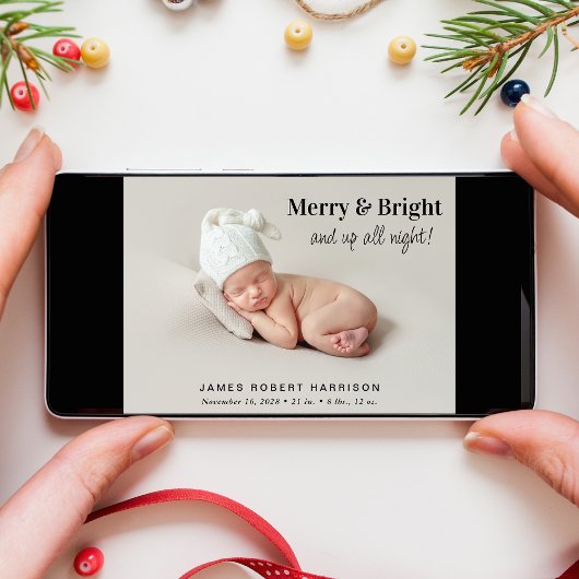 Vroege en heldere 5-fotokerstgeboorte aankondiging