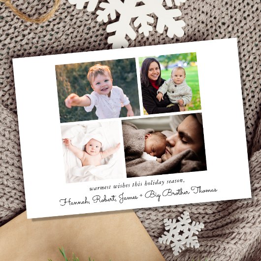 Vroege en heldere 5-fotokerstgeboorte aankondiging