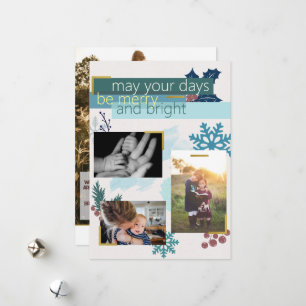 Vroege en heldere Collectie voor foto's Feestdagenkaart