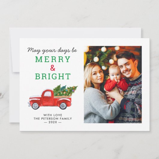 Vroege en heldere, eenvoudige kerstritssluiting feestdagenkaart (Voorkant)