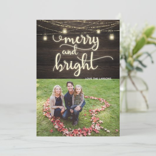 Vroege en heldere familiefoto-kerstkaart kaart (Staand voorkant)