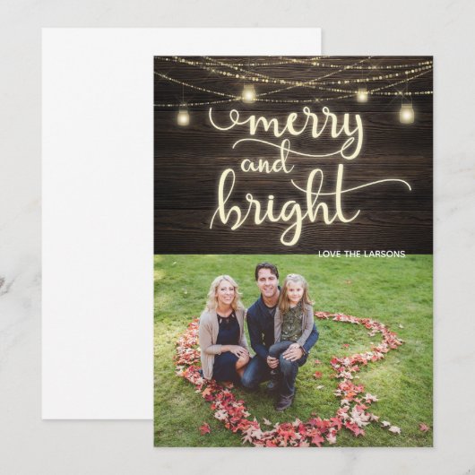 Vroege en heldere familiefoto-kerstkaart kaart (Voorkant / Achterkant)