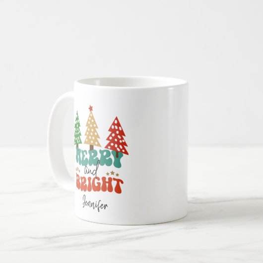 Vroege en heldere Feestdagen kerstbomen Koffiemok (Voorkant links)