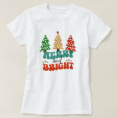Vroege en heldere Feestdagen kerstbomen T-shirt (Design voorkant)