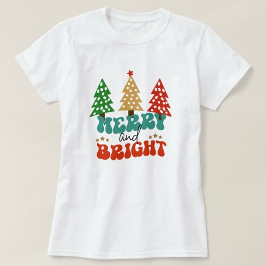 Vroege en heldere Feestdagen kerstbomen T-shirt (Design voorkant)