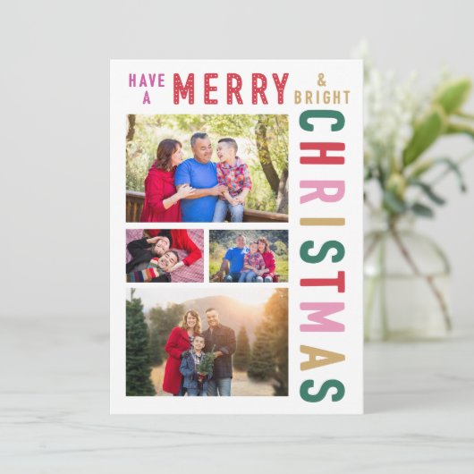 Vroege en heldere foto-kerstkaart kaart (Staand voorkant)