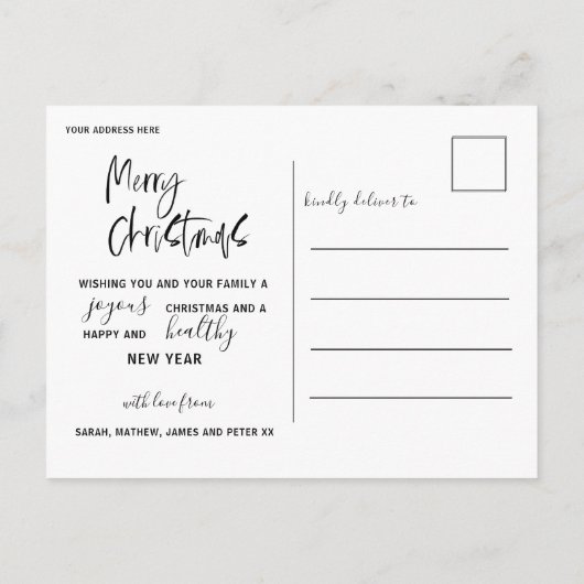 Vroege en heldere gouden ritten voor kerstfoto's briefkaart (Achterkant)