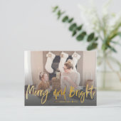 Vroege en heldere gouden ritten voor kerstfoto's briefkaart (Staand voorkant)