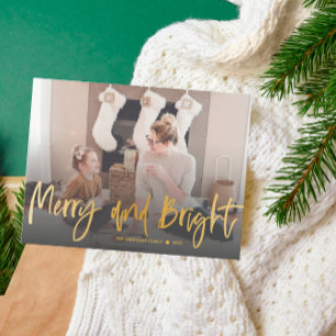 Vroege en heldere gouden ritten voor kerstfoto's briefkaart