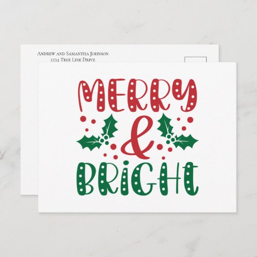 Vroege en heldere, groene feestdag briefkaart (Voorkant / Achterkant)