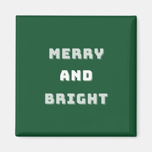 Vroege en heldere, groene kerstkunst, feestdag magneet (Voorkant)