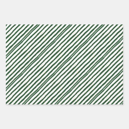 Vroege en heldere kerstbomen en Stripes set van 3 Inpakpapier Vel (Voorkant 2)