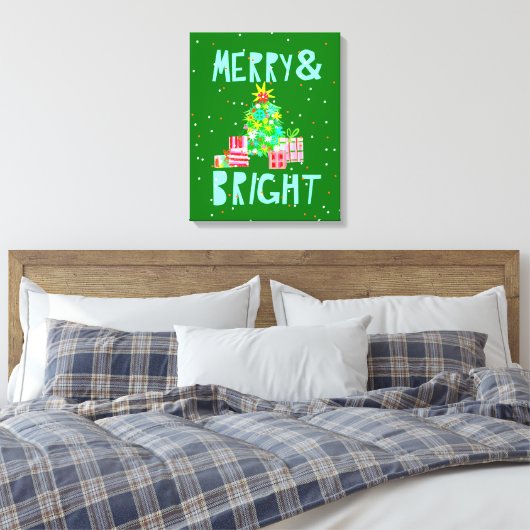 Vroege en heldere kerstboom canvas afdruk (Insitu (Slaapkamer))