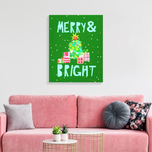 Vroege en heldere kerstboom canvas afdruk (Insitu (Woonkamer))