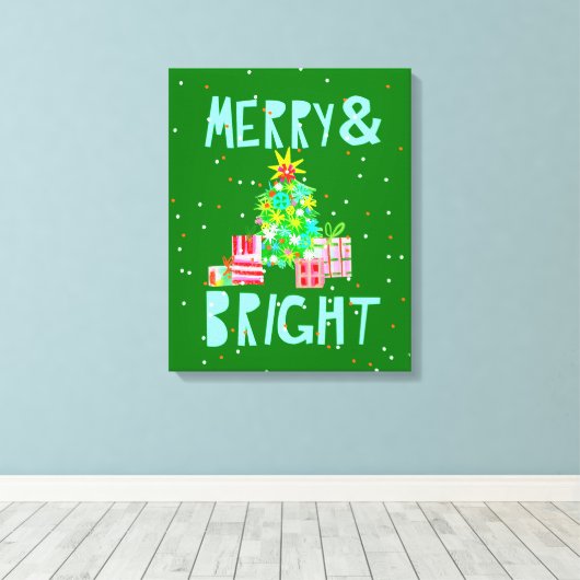 Vroege en heldere kerstboom canvas afdruk (Insitu (Houten vloer))