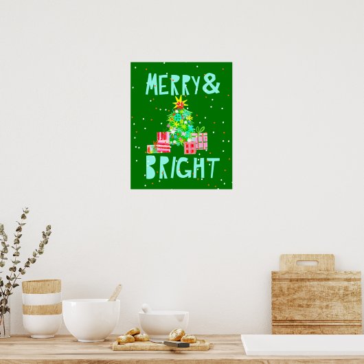 Vroege en heldere kerstboom poster (Keuken)