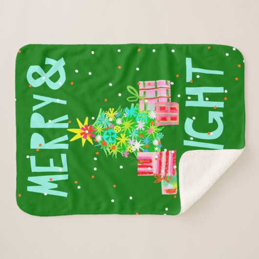 Vroege en heldere kerstboom sherpa deken (Voorkant (horizontaal))