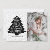 Vroege en heldere kerstboom | Vakantieknopkaart Feestdagenkaart (Voorkant)