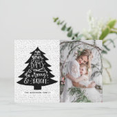 Vroege en heldere kerstboom | Vakantieknopkaart Feestdagenkaart (Staand voorkant)