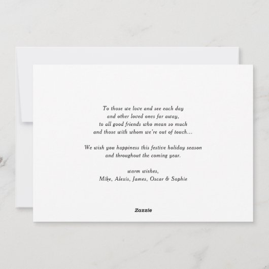 Vroege en heldere kerstboom | Vakantieknopkaart Feestdagenkaart (Achterkant)