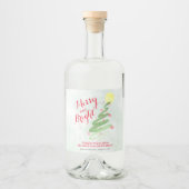 Vroege en heldere kerstboom voor Waterverf Likeurfles Etiket (Voorkant)