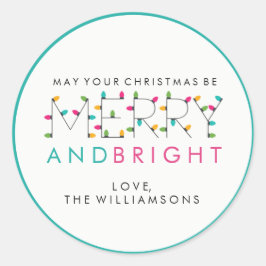 Vroege en heldere kerstboomverlichting ronde sticker