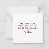 Vroege en heldere kerstfeestjes notitiekaartje (Achterkant)