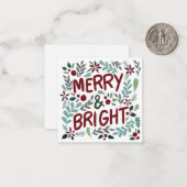 Vroege en heldere kerstfeestjes notitiekaartje (Voorkant / Achterkant in situ)