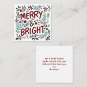 Vroege en heldere kerstfeestjes notitiekaartje (Voorkant / Achterkant)
