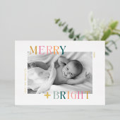 Vroege en heldere kerstfoto folie feestdagenkaart (Staand Voorkant)