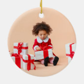 Vroege en heldere kerstfoto keramisch ornament (Achterkant)