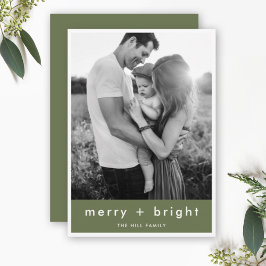 Vroege en heldere kerstfoto van Trendy Moss Feestdagenkaart