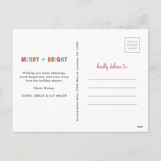 Vroege en heldere kerstkaart feestdagenkaart (Achterkant)